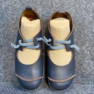 GDC Blue Leather Mary Jane Shoes Handmade Comfort Womens 7